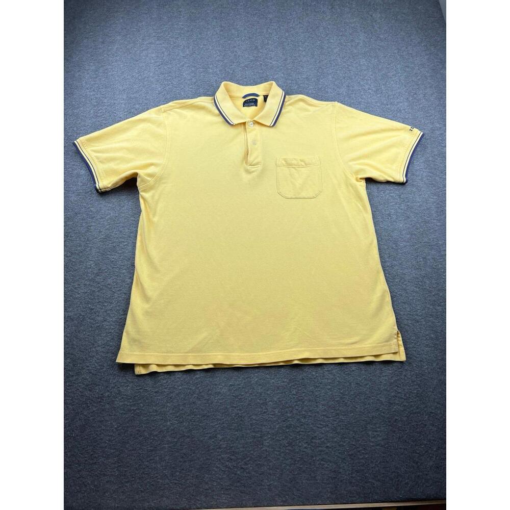 IZOD Men's Silk Wash Polo Shirt Yellow Size Large